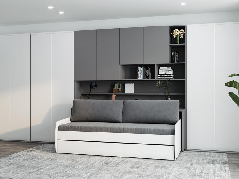 Eco Compact Twin/Twin XL Sofa Bed and Cabinets System