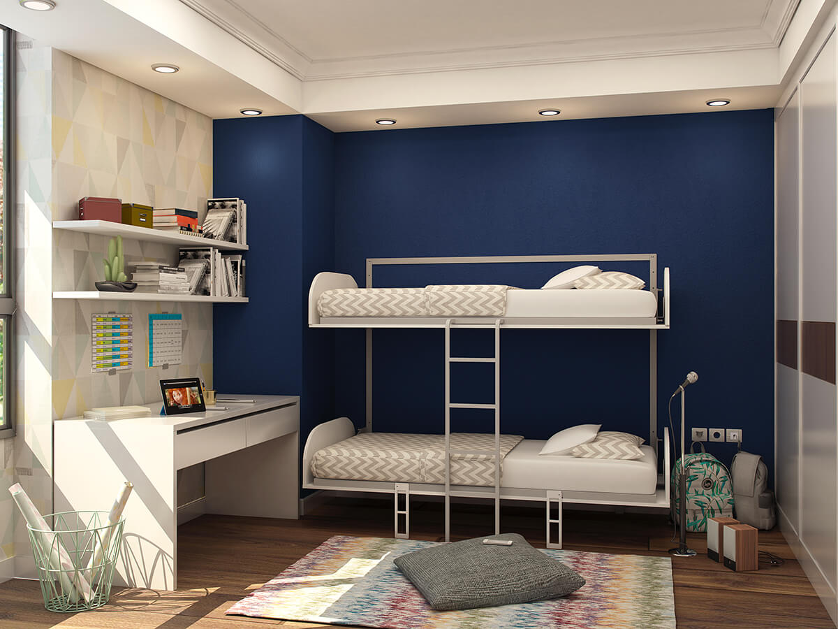Simple Bunk Twin Murphy Wall Bed