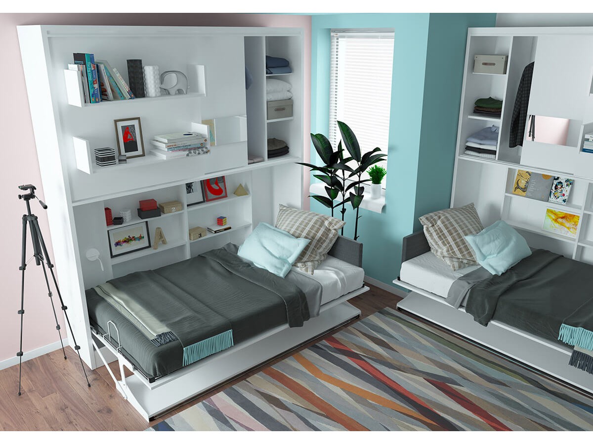 Vertical twin murphy bed with desk deals