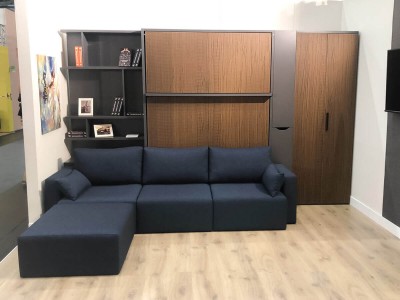 ROYAL Queen Wall Bed with Sectional Sofa