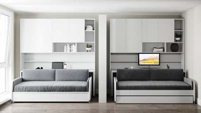 Eco Compact Full/Full XL Sofa Bed and Cabinet System