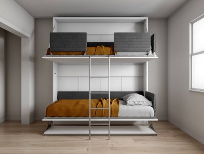 Pensiero Twin Wall Bunk Bed